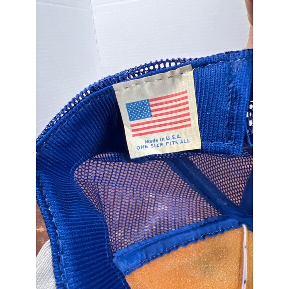 Vintage 1984 Louisiana World Exposition Trucker Hat Blue & White Mesh Snapback X - Picture 5 of 5